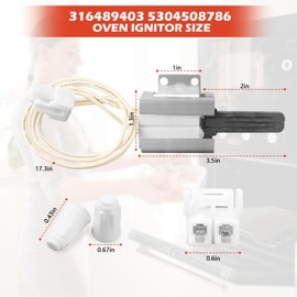 316489403 5304508786 Oven Igniter Gas Range Lower Bake Igniter Replacement for Kenmore Crosley Frigidaire Electrolux Tappan White Westinghouse Gas Oven/Stove Replaces AP4433236 PS2364063 （1 PACK）