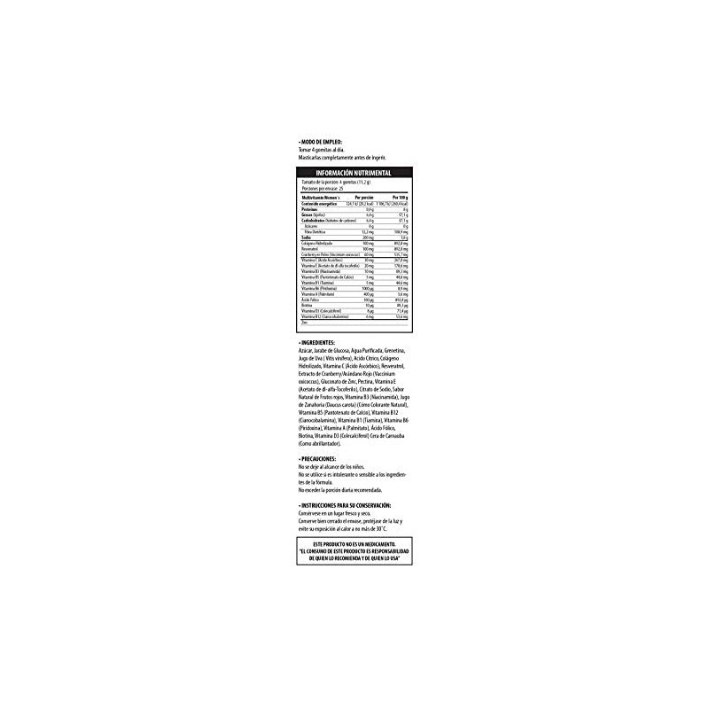 Belabear Women's Multivitamin + Resveratrol Sabor Frutos Rojos Multivitaminas para