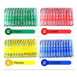 48 Pieces Microscope Accessories, Microscope Slides with Biological Samples, 24 Permanent Preparations for Animals, Plants, Insects, Fibres and Pollen, Science Training for Children