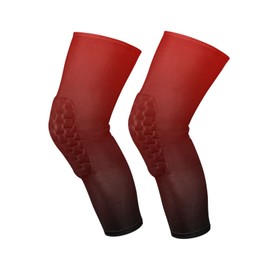 AMmao Dark Red Black Gradient Sports Knee Pads Youth Volleyball Basketball Knee Pads Long Leg Sleeves Braces Compression Wrestling Knee Pads for Boys Girls Football Dance Yoga