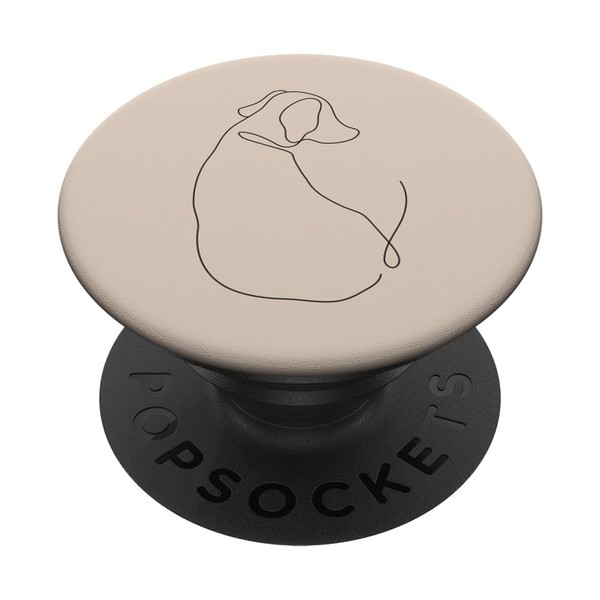 Minimalist Abstract Line Art Beige Pastel Aesthetic PopSockets with Interchangeable