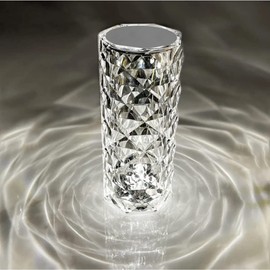 LED Table Lamp Made of Crystal Ausolee, Modern Creativity Acrylic Diamond Bedside Lamp Touch and Dimmable [16 Colours & 4 Modes] with Remote Control, RGB Colour Changing Night Light for Bedroom,