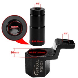 BETOOLL 19 mm Harmonic Balancer Socket & 50mm Crankshaft Crank Pulley Wrench Holder Tool Removal Holding Spanner kit Compatible with Honda and Acura Engines