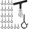 VVHFXD Pack of 22 Screw Hooks, Stainless Steel, Black, with