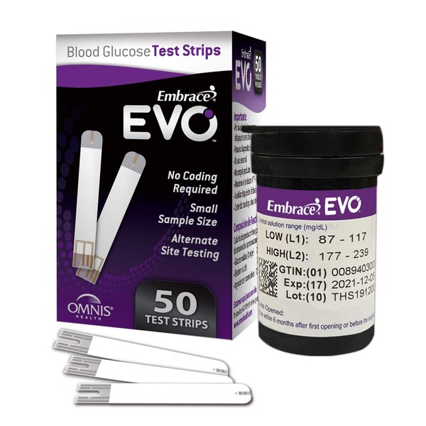 Embrace EVO Blood Glucose Test Strips 50ct Vial