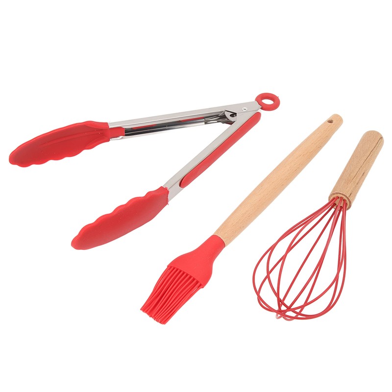 12 PCS Kitchen Cooking Utensils Set Ergonomic Wooden Handle Silicone