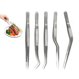 Set Of 5 Convenient Kitchen Tongs Cooking Tweezer Barbecue Tweezers Practical Food Holder Heat Resistant Cooking Tools