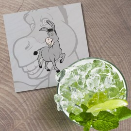 Unbranded Shrek Cartoon Donkey 4'' X 4'' Square Wooden Coaster