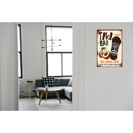 Metal sign, 20 cm x 30 cm, with cord, cocktail neon style bar, tin sign