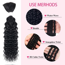 Water Wave Bulk Hair for Braiding 100g Per Pack 100% Human Hair for Micro Braids Hair No Weft Human Hair Braids Extension Natural Color 14inch