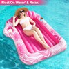 Inflatable Tanning Pool Lounger Float with Sprinkler, 72" x 47"