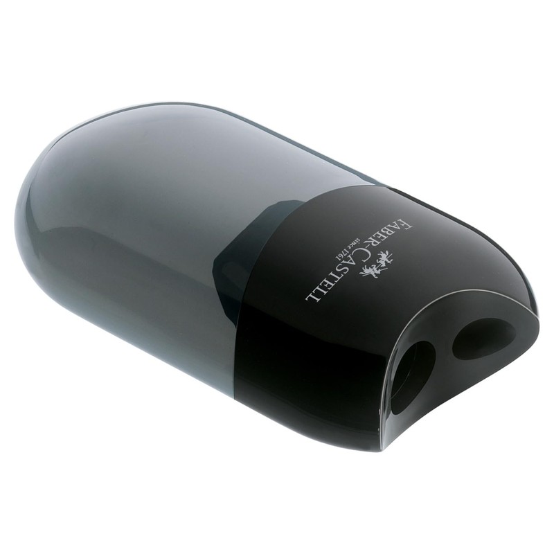 Faber-Castell 205005 Double Sharpener 183500, Case Colour: Black/Transparent, Pack of