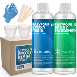 EPE EasyPour Epoxy Resin Kit:16 OZ - 1:1 Ratio - Crystal Clear Resin and Hardener for Jewelry, DIY Art, Crafts, Tumblers, with 4 Mixing Sticks, Spreader, Instructions