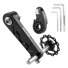 MUQZI Bike Single Speed Chain Tensioner, Aluminium Alloy Adjustable Chain Guide for MTB Road Bike Cycling Black