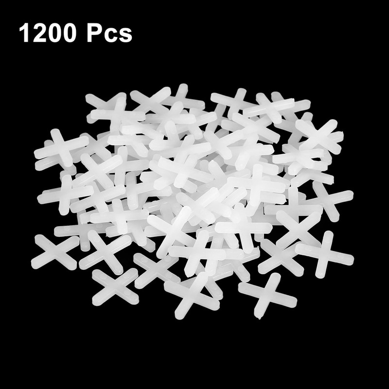 uxcell 1200Pcs Tile Spacers, 3mm 1/8" Cross Shape Wall Floor