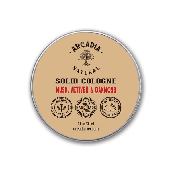 Musk, Vetiver and Oakmoss (Solid Cologne) - Handcrafted with natural