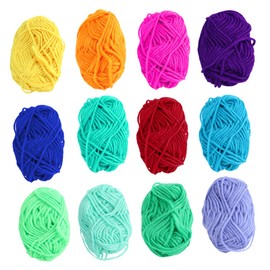 SHINEOFI 12Pcs Handmade DIY Knitting Woolen Yarn Soft and Smooth Texture Durable Craft Yarn String for Knitting and Crocheting Projects and Health Safe Wool
