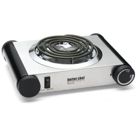 Better Chef Countertop Burner | Stainless-Steel | Adjustable Temperature | Power Switch | 1kw