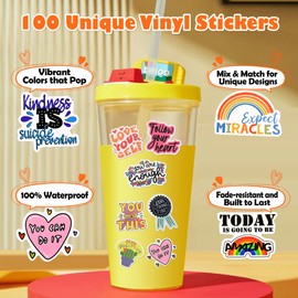 100PCS Book Stickers Reading Bookish Stickers, Motivational Booktok Stickers Kindle, Waterproof Preppy Aesthetic Scrap Book Inspirational Sticker for Scrapbooking Water Bottle Laptop Journal