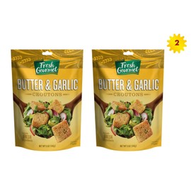 Fresh Gourmet Butter Garlic Regular Croutons Resealable Bag 5oz x 2 bags