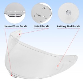 VCOROS RF-1400 Helmet Visor Replacement Face Shield Accessories Compatible with RF1400/CWR-F2/Z8/NXR2/X-Spr Pro Helmets(Clear)