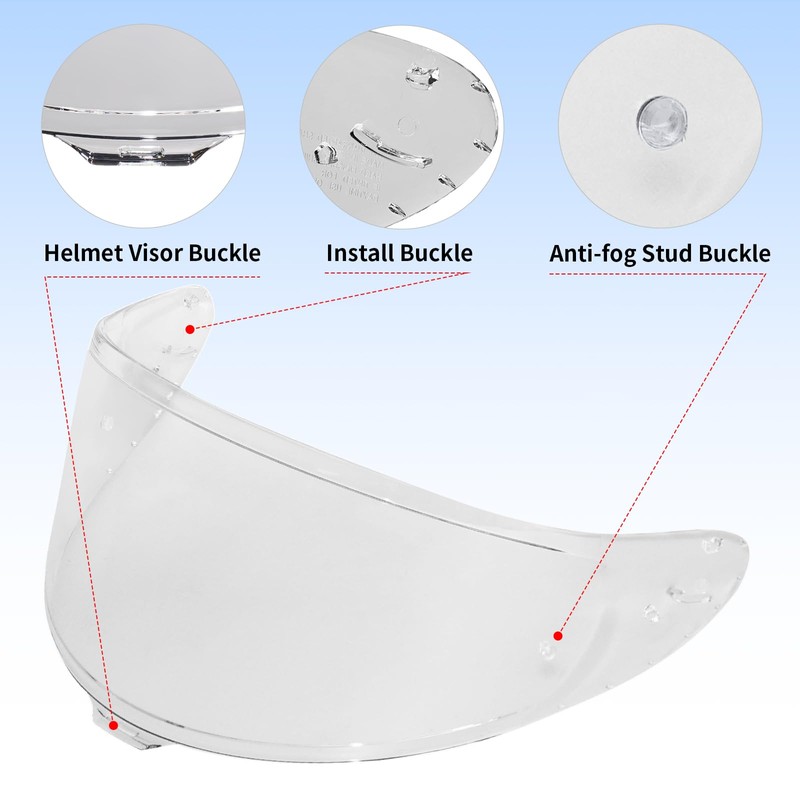 VCOROS RF-1400 Helmet Visor Replacement Face Shield Accessories Compatible with