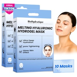 Mascarilla Facial De Hidrogel Fundente Con Ácido Hialurónico Hidratación Profunda Y Reafirmante, Piel De Cristal, Probada Por Dermatólogos, Cuidado...