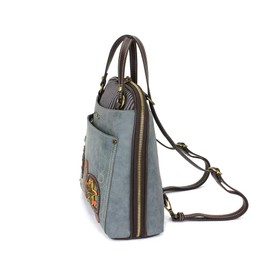 CHALA Convertible Backpack Purse - Women Convertible Shoulder Purse with Adjustable Strap - Two Turtles - Indigo