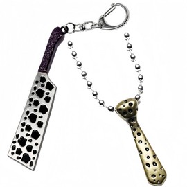 MHACOS 2PCS JJK Cosplay Kento Nanami Cosplay Keychain Necklace set for JJK merch Nanami weapon Anime Pendent Alloy Fans Collect