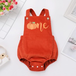 Our Little Pumpkin is Turning One Decorations Newborn Fall Outfits for Toddler Baby Bodysuit Romper Jumpsuit Cute Pumpkin Graphic Outfit Infant Photoshoot Party Crawling Suit Burnt Pumpkin 6-12 Months