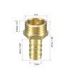 sourcing map Brass Barb Hose Fitting Connector Adapter 12mm Barbed