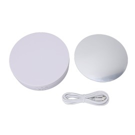 Motorized Rotating Display Stand White USB Charging Round 3 Speeds Adjustable Angle Adjustable Low Noise Turntable Display Stand for Photography