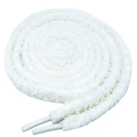 Apoukmty 1 Pcs Puffy ShoeLaces Flat Fuzzy Shoe Laces For Sneakers Shoe Decoration (beige)