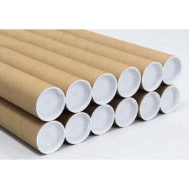 2 inch x 15 inch, Mailing Tubes with Caps (12 Pack) | MagicWater Supply