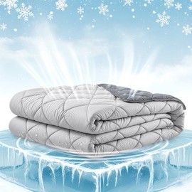 SLEEPHORIA Cooling Comforter Queen Size for Hot Sleepers & Night Sweats, Luxury Lightweight Breathable Bedding, All-Season Cool Blanket for Bed, Reversible Cold & Soft Touch (Light Grey & Dark Grey)