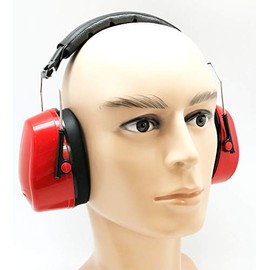BBS Red Safety Ear Muffs Noise Protection Adjustable