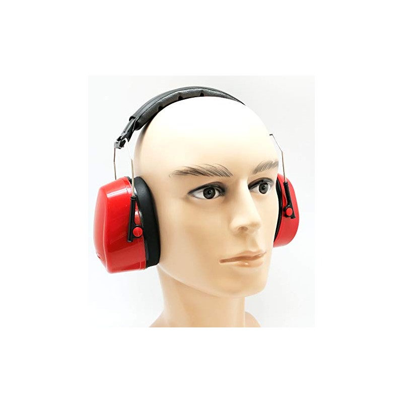 BBS Red Safety Ear Muffs Noise Protection Adjustable