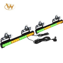 16.8-Inch Light Bar 32LED 26 Flash Patterns Emergency Flashing Traffic Advisor for Interior Safety New Condition Amber/GreenLight Color: Amber, Specification: Amber/green, Rated Power: 36, Beam Angle: Spot
