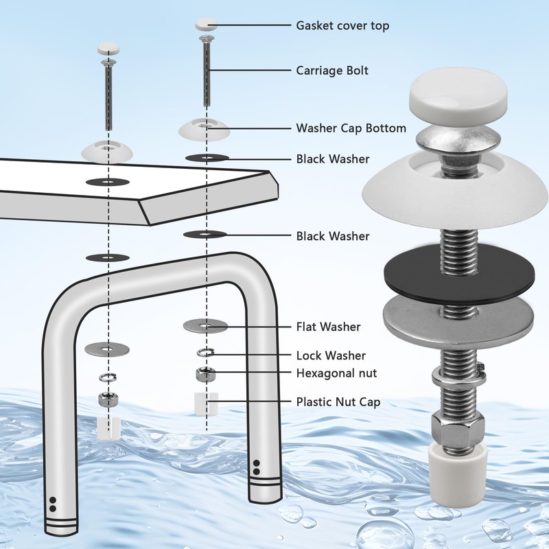 Showingo Diving Board Bolts 67-209-911-SS Pool Diving Board Mounting Kit