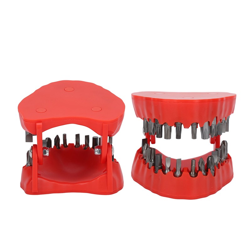 Denture Drill Bit Holder Teeth Model Shaped Full Opening Screwdriver