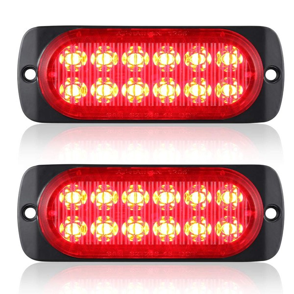 AT-HAIHAN Pack of 2 Aluminum Housing Red LED Trailer Stop