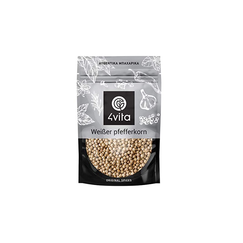 4Vita Whole White Dried Peppercorns 70g