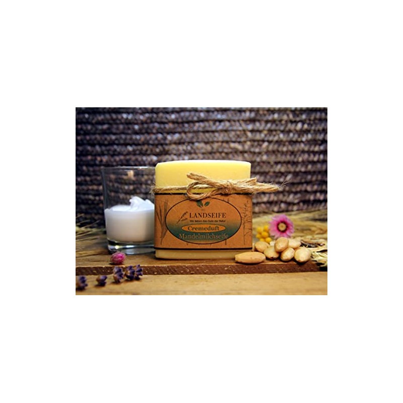 Landseife Organic Almond Milk Soap with Cream Scent - Handmade
