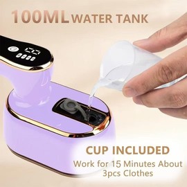 Travel Steamer Iron for Clothes, Portable Garment Steamer Wrinkles Remover with LED Screen, Travel Home College Dorm Room Essentials, Foldable Mini Size Dry & Wet Handheld Ironing, 110V, 1000W, White