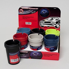 Black Duck Brand Set of 6 Butt Bucket Plastic Ashtray Assorted Colors 4-1/4" x 3" (Set of 6 Plastic)