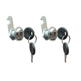 VictorsHome Cam Lock for Cabinet Drawer - 20mm Cylinder Length, Fits for 1/2 Inch Max. Panel Thickness, Chrome Finish, Keyed Alike, 2 Pack