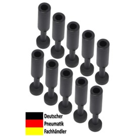Pneumatic Plugs for Closing Plug Connections, Set of 10, 6 mm Blanking Plugs for Compressed Air Plug Fittings IQS, Hose Connectors etc.