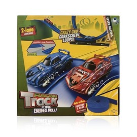 MINDNOOK 16 Ft Flexible Race Car Track Set for Kids, Portable Roll-Up Racetrack with 4 Cars & Suction Cups, Compatible with 1:64 Diecast Toy Cars, Gift for Boys & Girls Ages 4-12