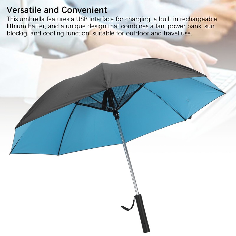 Sun Umbrella with Built In Fan 80cm 3000mAh UV Guard