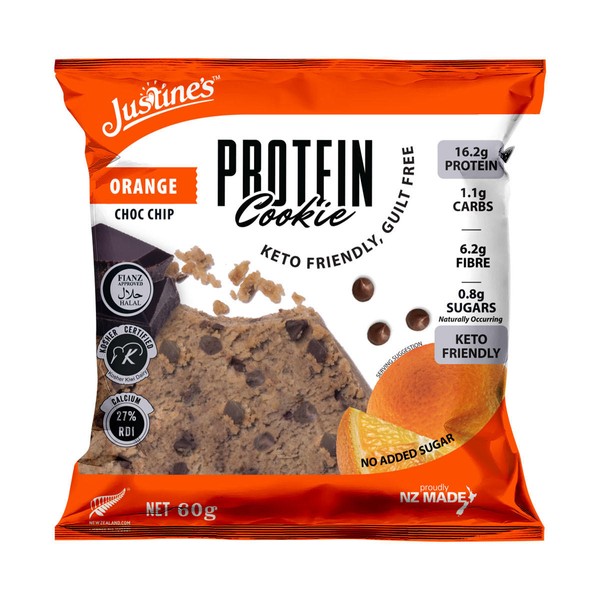 Justine's Orange Choc Chip Protein Cookie - 60gm